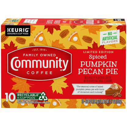 Community_Coffee_Spiced_Pumpkin_Pecan_Pie_Flavored_Coffee_Pods,_10_count,_Medium_Roast_Compatible_with_Keurig_2.0_K-Cup_Brewers_(10_pods)
