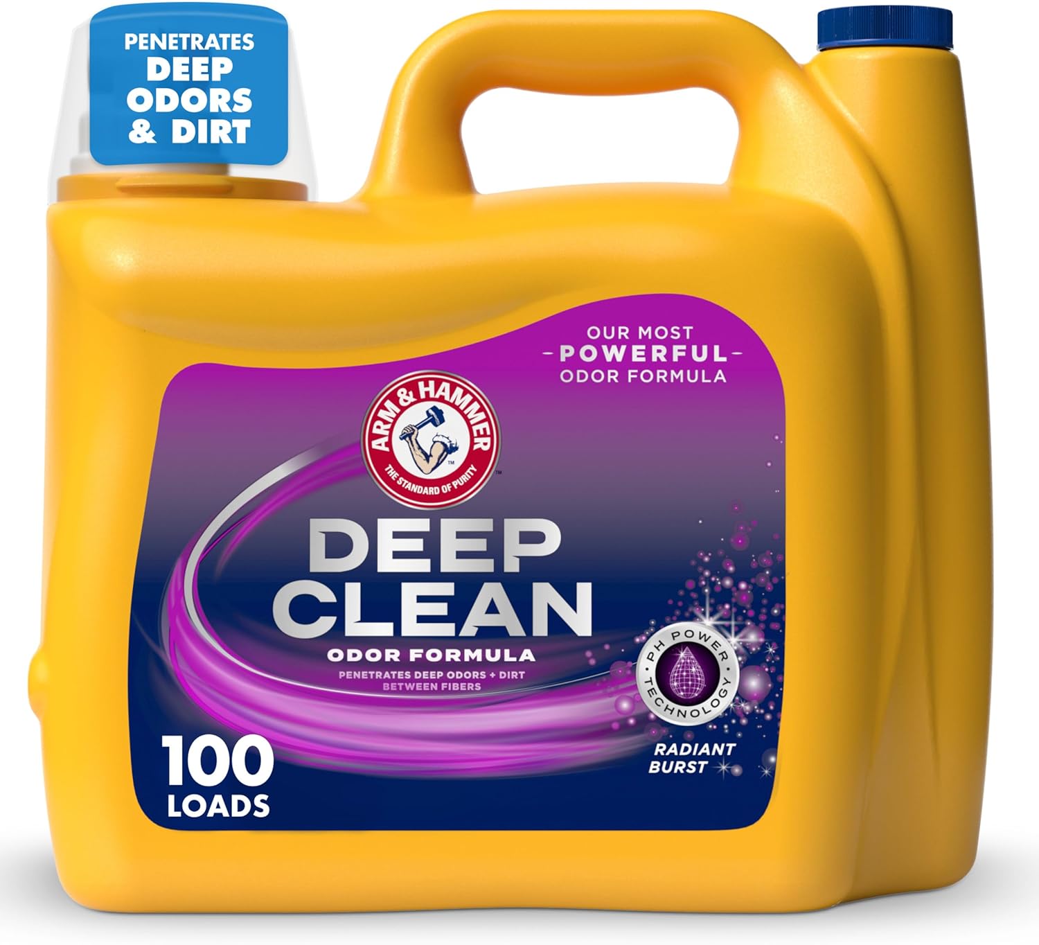ARM_&_HAMMER_Deep_Clean_Odor_Formula_Liquid_Laundry_Detergent,_Radiant_Burst_Scent,_150_Fl_Oz,_100_Loads