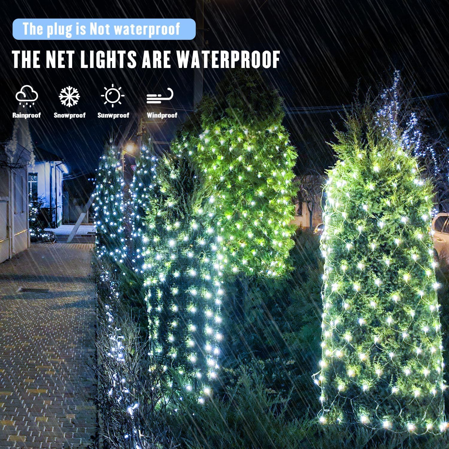 JMEXSUSS_Outdoor_Net_Lights_Waterproof,_12ft_x_5ft_with_8_Modes_Remoter,_360_LED_Plug_in_Net_Lights_for_for_Bush_Patio_Christmas_Tree_Decor_(Clear_Wire,_White)