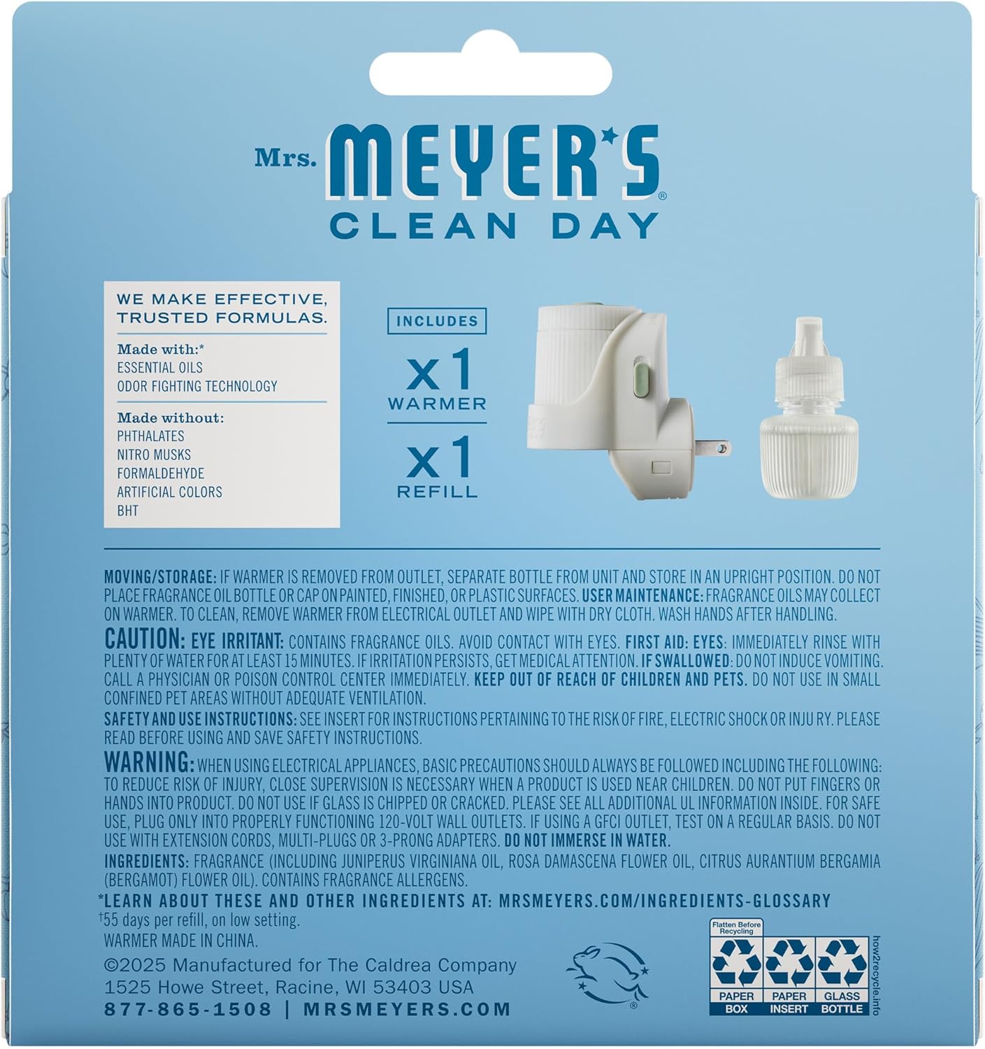MRS._MEYER'S_CLEAN_DAY_Premium_Scented_Oil_Diffuser_Kit,_Rain_Water,_1_warmer_and_.67_fl_oz_refill