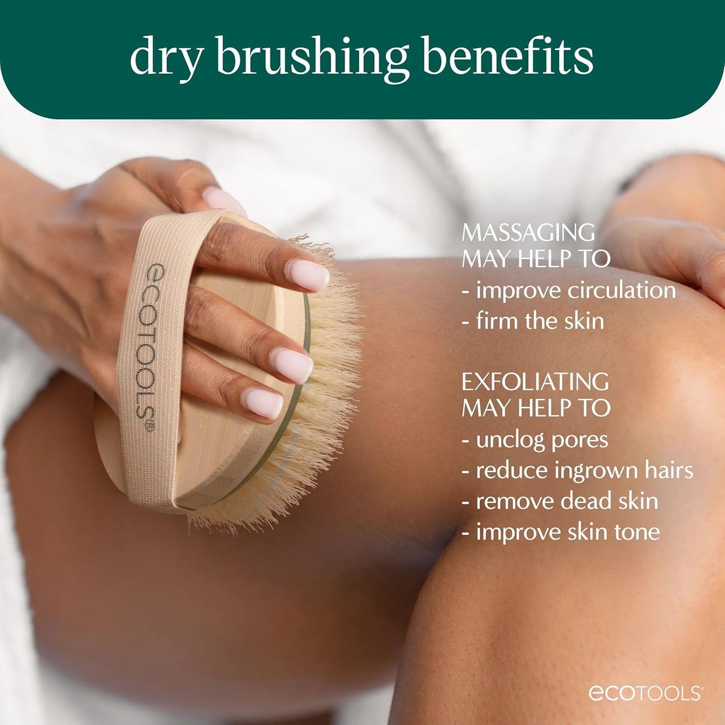 EcoTools_Dry_Body_Brush,_Cruelty-Free_Bristles_Exfoliate_&_Smooth_Skin,_Dry_Brushing_Removes_Flaky_Skin,_May_Help_Improve_Circulation_&_Tone,_Eco-Friendly_Skincare_Tool,_Vegan_&_Cruelty-Free,_1_Count