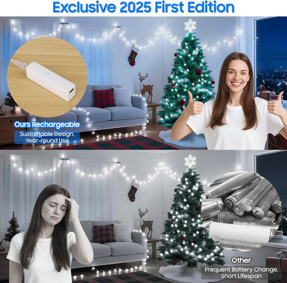Lakumu_Christmas_Lights_Snowflake,_20FT_40_LED_String_Lights_Battery_Operated,_8_Modes_Timer_Rechargeable_Fairy_Lights_Indoor_for_Bedroom_Room_Party_Home_Xmas_Tree_Decor,_Cool_White