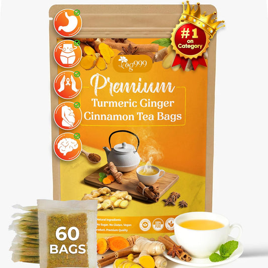 TOG999,_60_Bags_Premium_Turmeric_Ginger_Cinnamon_Tea,_Improve_Digestion,_Support_Brain,_Weight,_Skin_and_Sleep,_Eco-Conscious_Tea_Bags_and_Premium_Natural_Ingredients._Turmeric_Ginger_Herbal_Tea._No_Sugar,_No_Caffeine,_No_Gluten,_Vegan.