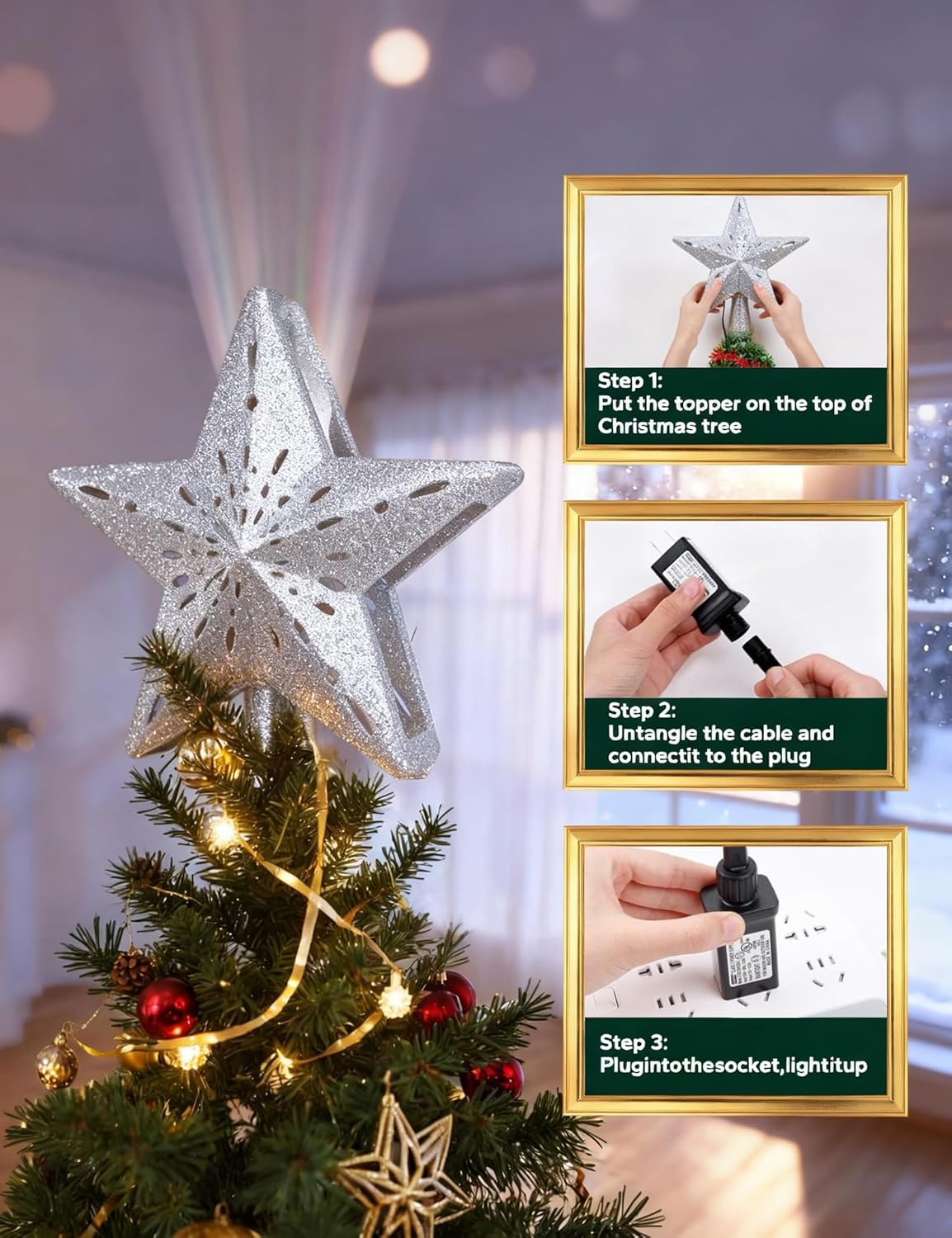DG-Direct_Christmas_Tree_Topper_Lighted_Star_[Silver],3D_Hollow_Sparkling_Star_Christmas_Tree_Topper_with_Rotating_Magic_Cool_White_Snowflake_Projector_for_Christmas_Tree_Ornament_(Silver)