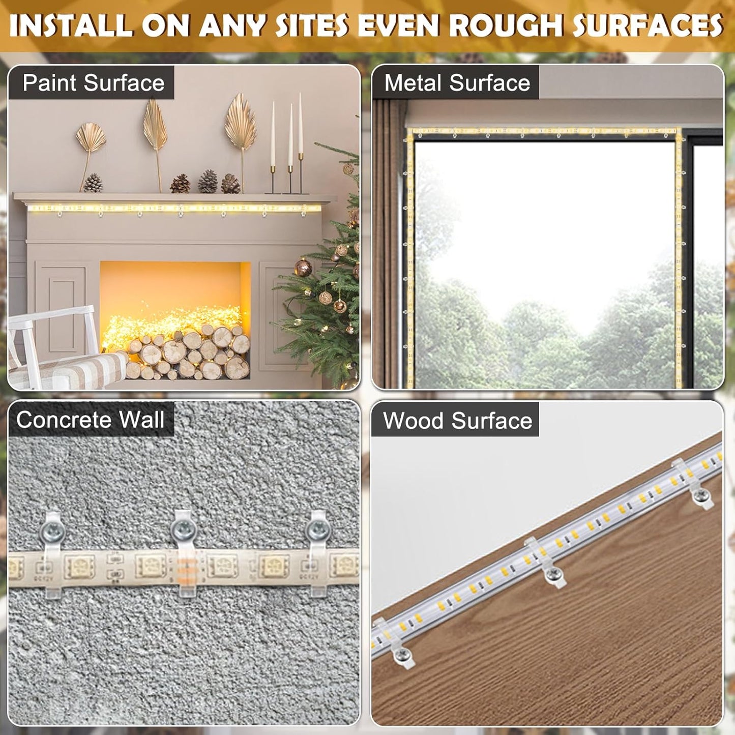 100_Pack_Strip_Light_Mounting_Brackets,Fixing_Clips,One-Side_Fixing,100_Screws_Included_(Ideal_for_10mm_Wide_Waterproof_Strip_Lights)