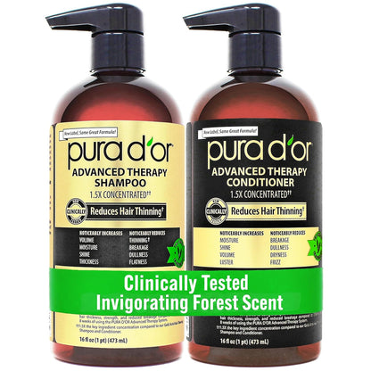 PURA_D'OR_Advanced_Therapy_Biotin_Shampoo_&_Hair_Regrowth_Conditioner_Set_For_Hair_Thinning,_CLINICALLY_TESTED_Effective_Thickening_Results,_For_Women_&_Men,_Invigorating_Forest_Scent,_16oz_x2