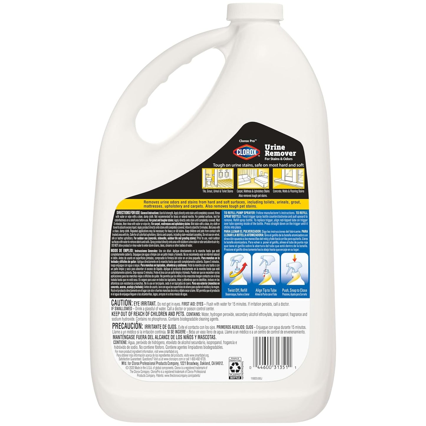 CloroxPro_Urine_Remover_for_Stains_and_Odors_Refill,_128_Ounces_(Package_May_Vary)