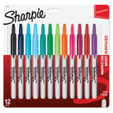 Sharpie Retractable Permanent Markers, Fine Tip, 12 Count - Desk, Classroom, Office Supplies