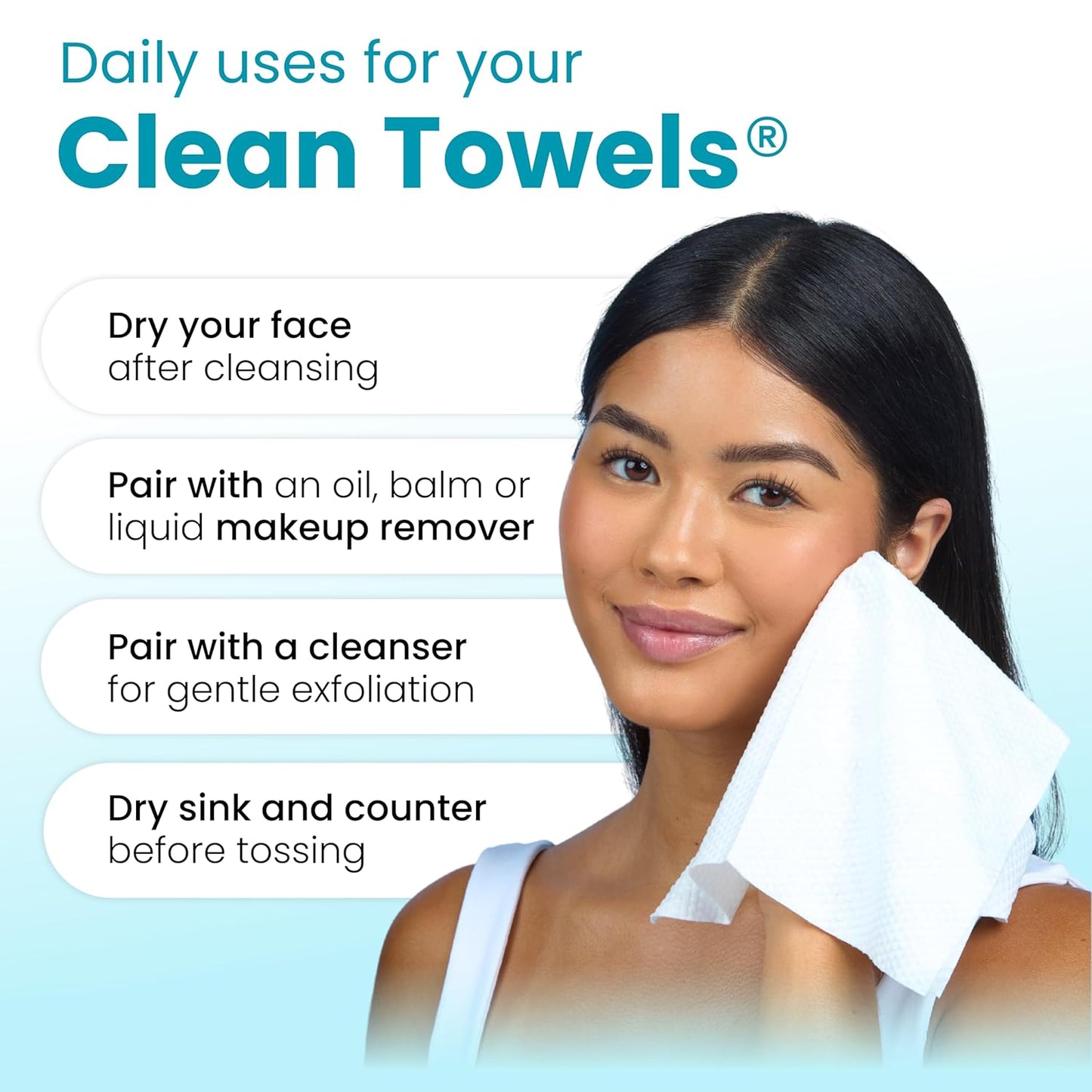 CLEAN_SKIN_CLUB_Blemish_Control_Clean_Towels®_XL,_Extra_Exfoliation_for_Oily_Skin,_Disposable,_Single-Use_Face_Towelette_Dry_Wipe_-_1_Pack_(50_Count)
