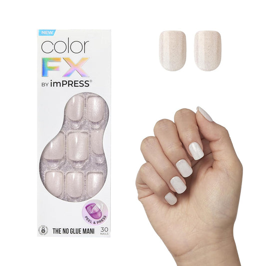 KISS_colorFX_by_imPRESS_Press_On_Nails,_'Rebel',_Solid_White,_Short_Squoval,_IMPROVED_adhesive,_Up_to_10-Day_Hold,_Nail_Kit_Includes_30_Fake_Nails,_Prep_Pad,_Manicure_Stick,_Mini_Nail_File