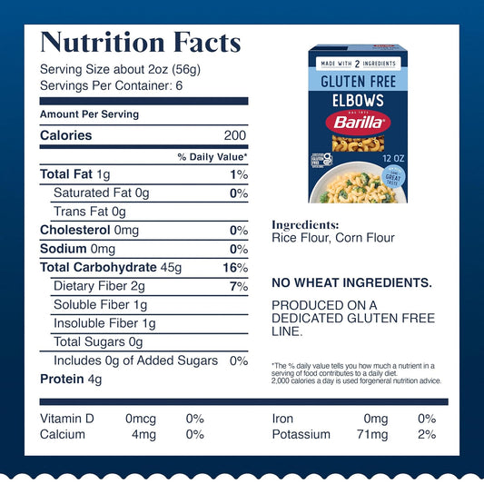 BARILLA_Gluten_Free_Elbows_Pasta,_12_Ounce_-_Non-GMO_Gluten_Free_Pasta_Made_with_2_Ingredients