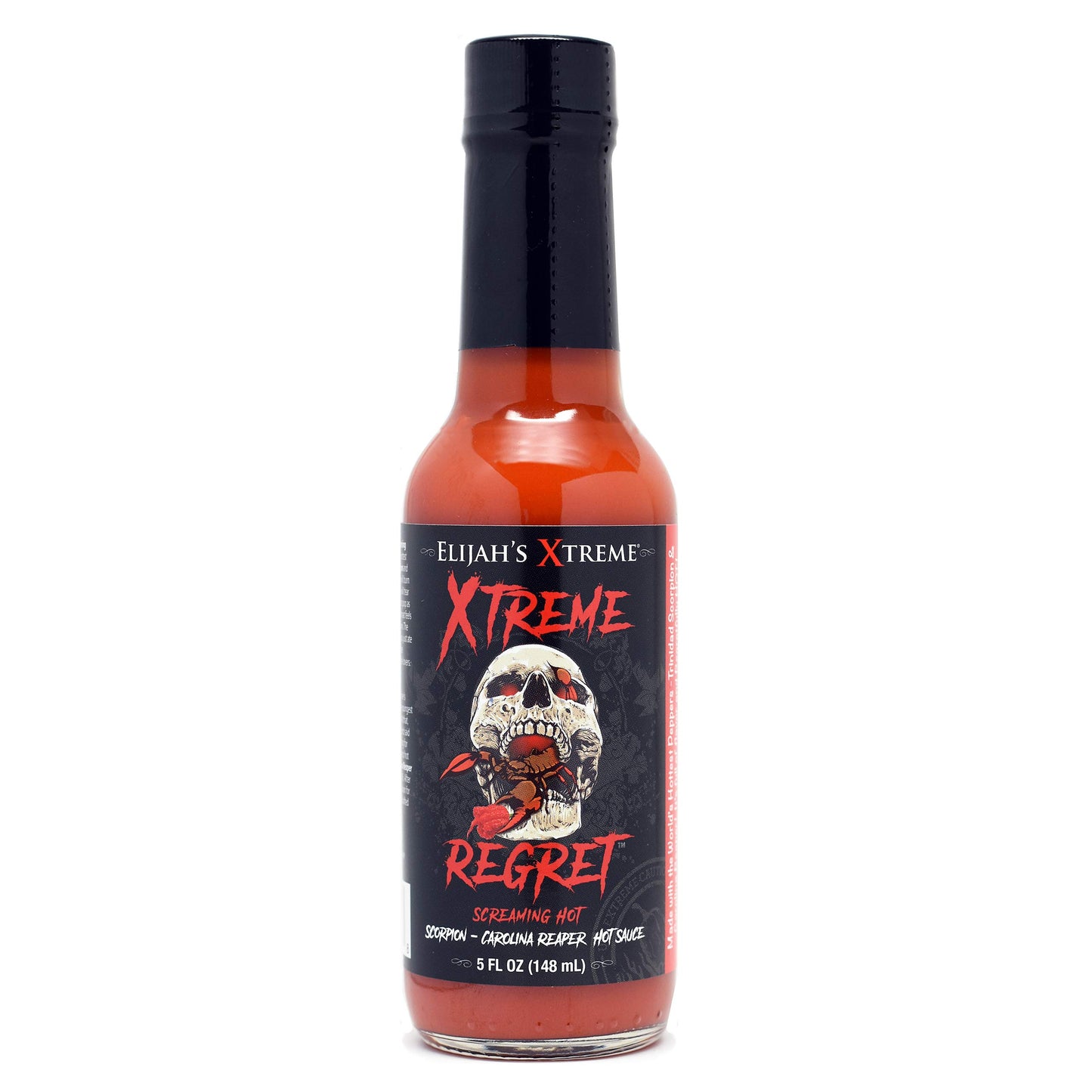 Elijah&amp;#39;s Xtreme Regret Hot Sauce - Carolina Reaper and Trinidad Scorpion - The 2 Hottest Peppers in the World for an Extreme Fiery Heat