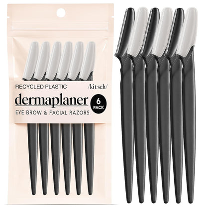 Kitsch_Dermaplane_Razor_for_Women_Face_–_Face_Razors_for_Women_&_Men,_Eye_Brow_Razors_&_Face_Shaver_–_Exfoliating_Facial_Razor_&_Dermaplaner_as_Skin_Care_Tool_for_Smoother_Skin_-_Black,_6_pcs