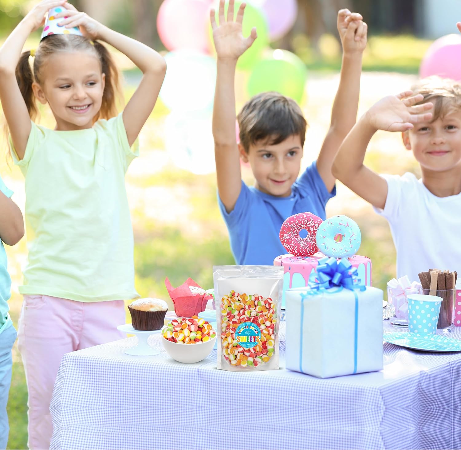 Freeze_Dried_Candy_Gourmet_Crunch_Candies_12oz_Bag_Pouch_Assorted_Cherry_Strawberry_Lemon_Lime_Orange_Original_Rainbow_Fruity_Flavor_Ideal_Gift_Snack