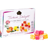 Cerez Pazari Turkish Delight 8.1 Oz Vegan Snack with Rose, Orange & Lemon Flavors - Sweet Traditional Confectionery, Vegan, No Nuts - Fruit, Bonbon