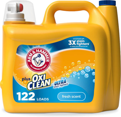 ARM_&_HAMMER_Plus_OxiClean_Ultra_Stain_Fighters_Liquid_Laundry_Detergent,_Stain_Remover_for_Clothes,_Fresh_Scent,_122_Loads,_158.6_Fl_Oz