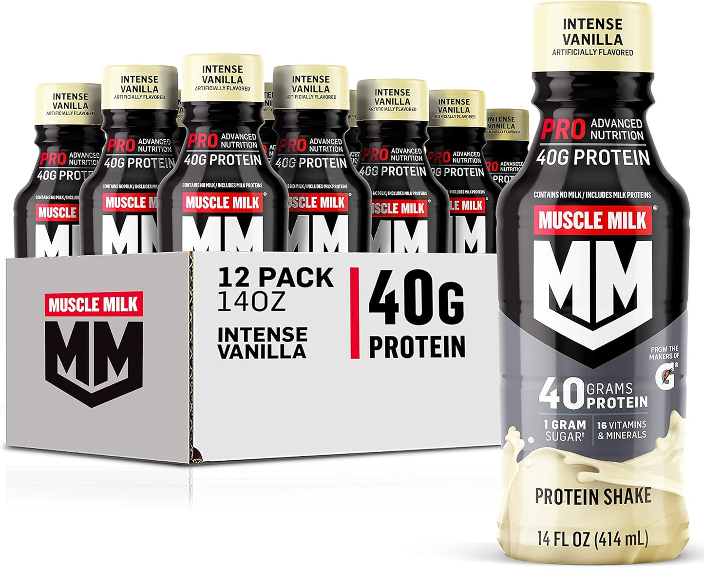 Muscle_Milk_Pro_Advanced_Nutrition_Protein_Shake,_Intense_Vanilla,_14_Fl_Oz_Bottle,_12_Pack,_40g_Protein,_1g_Sugar,_16_Vitamins_&_Minerals,_6g_Fiber,_Workout_Recovery,_Packaging_May_Vary