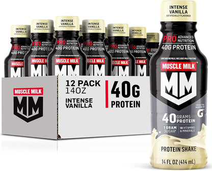 Muscle_Milk_Pro_Advanced_Nutrition_Protein_Shake,_Intense_Vanilla,_14_Fl_Oz_Bottle,_12_Pack,_40g_Protein,_1g_Sugar,_16_Vitamins_&_Minerals,_6g_Fiber,_Workout_Recovery,_Packaging_May_Vary