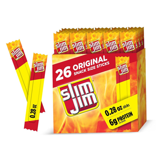 Slim_Jim_Smoked_Meat_Sticks,_Original_Flavor,_6g_Protein_Per_Serving,_Snack_Size,_Father's_Day_Snack_Gift_for_Dad,_0.28_oz._(26_Count)