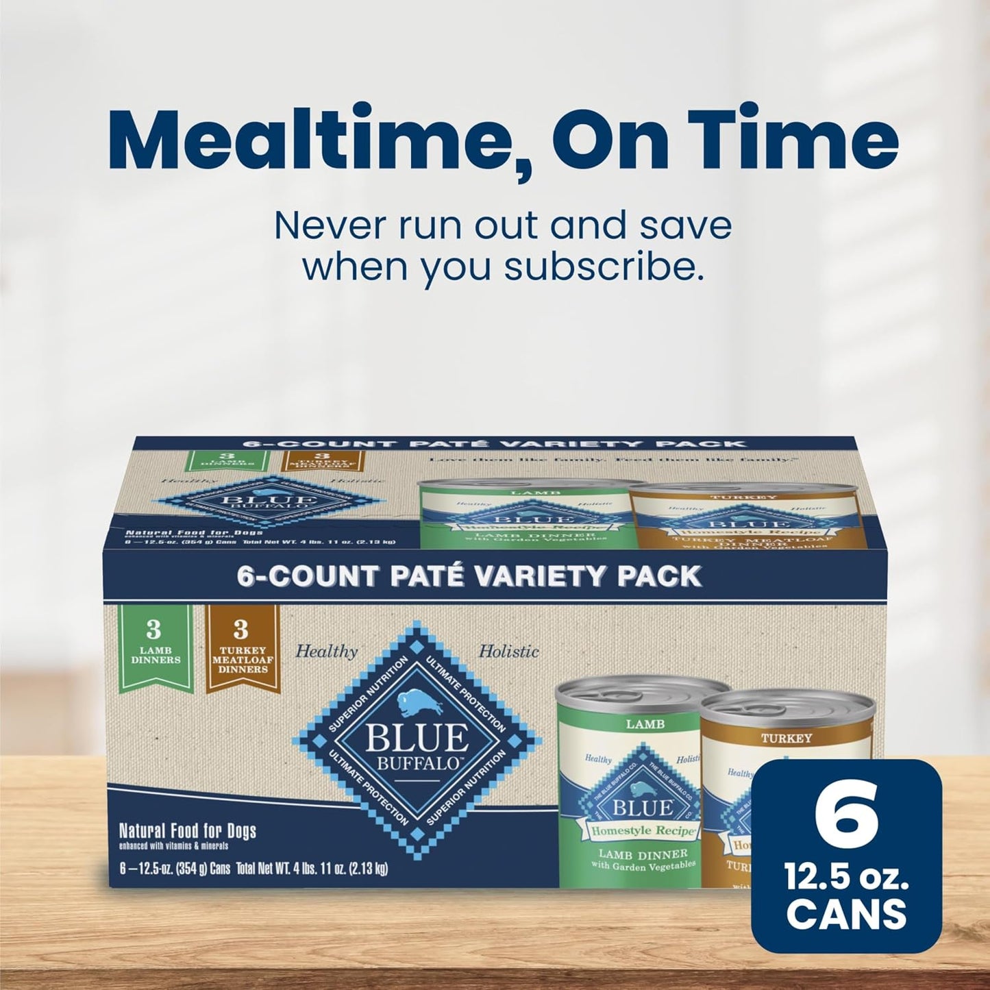 Blue_Buffalo_Homestyle_Recipe_Wet_Dog_Food_Pate_Variety_Pack,_Turkey_Meatloaf_Dinner_&_Lamb_Dinner_with_Garden_Vegetables,_Made_with_Natural_Ingredients,_12.5-oz._Can_(6_Count,_3_of_Each)