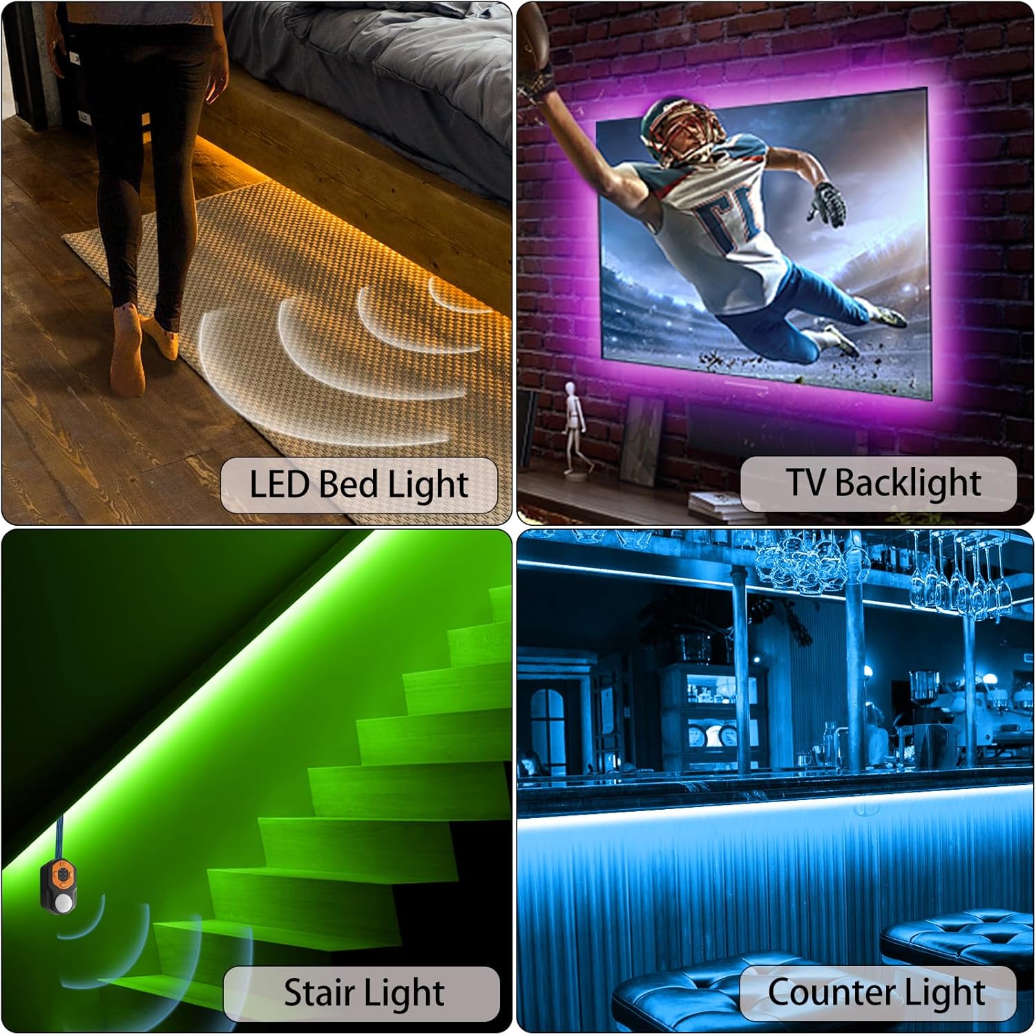 Motion_Sensor_LED_Light_Strip_9.84ft/19.68ft_Under_Bed_Lights,_RGB_3_Mode_Motion_Activated_Bed_Light_with_Music_Sync_and_Timer,_Dimmable_Color_Changing_LED_Lights