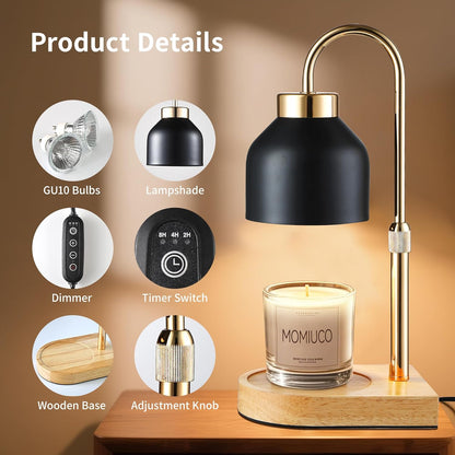 Candle_Warmer_Lamp_with_Timer_&_Dimmer,_Wooden_Base_Wax_Warmer_for_Jar_Candles,_Adjustable_Height,_Flameless_Candle_Melter_for_Home_Decor_&_Gifts,_2_Bulbs_Included