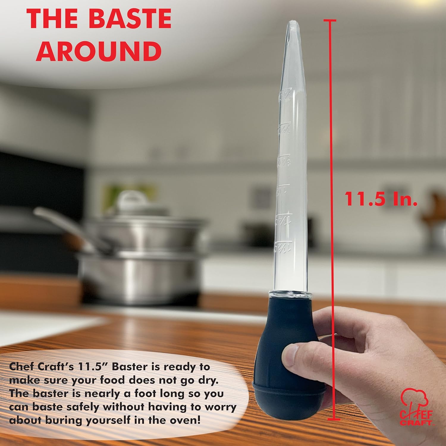 Chef_Craft_Classic_Baster_with_Clear_Tube,_11.5_inches_in_Length,_Black