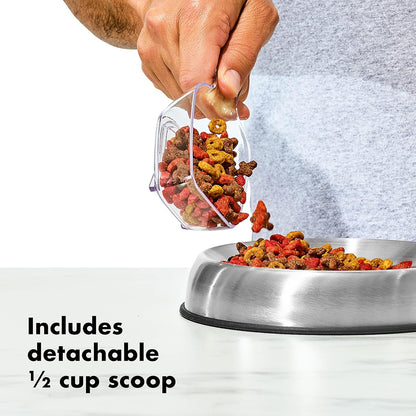 OXO_Good_Grips_Pet_POP_Container_–_6.0_Qt/5.7_L_with_Half_Scoop,_Ideal_for_up_to_6.5lbs_of_Dog_Food_or_4.5lbs_of_Cat_Food,_Airtight_Dog_and_Cat_Food_Storage_Container,_BPA_Free,_Clear