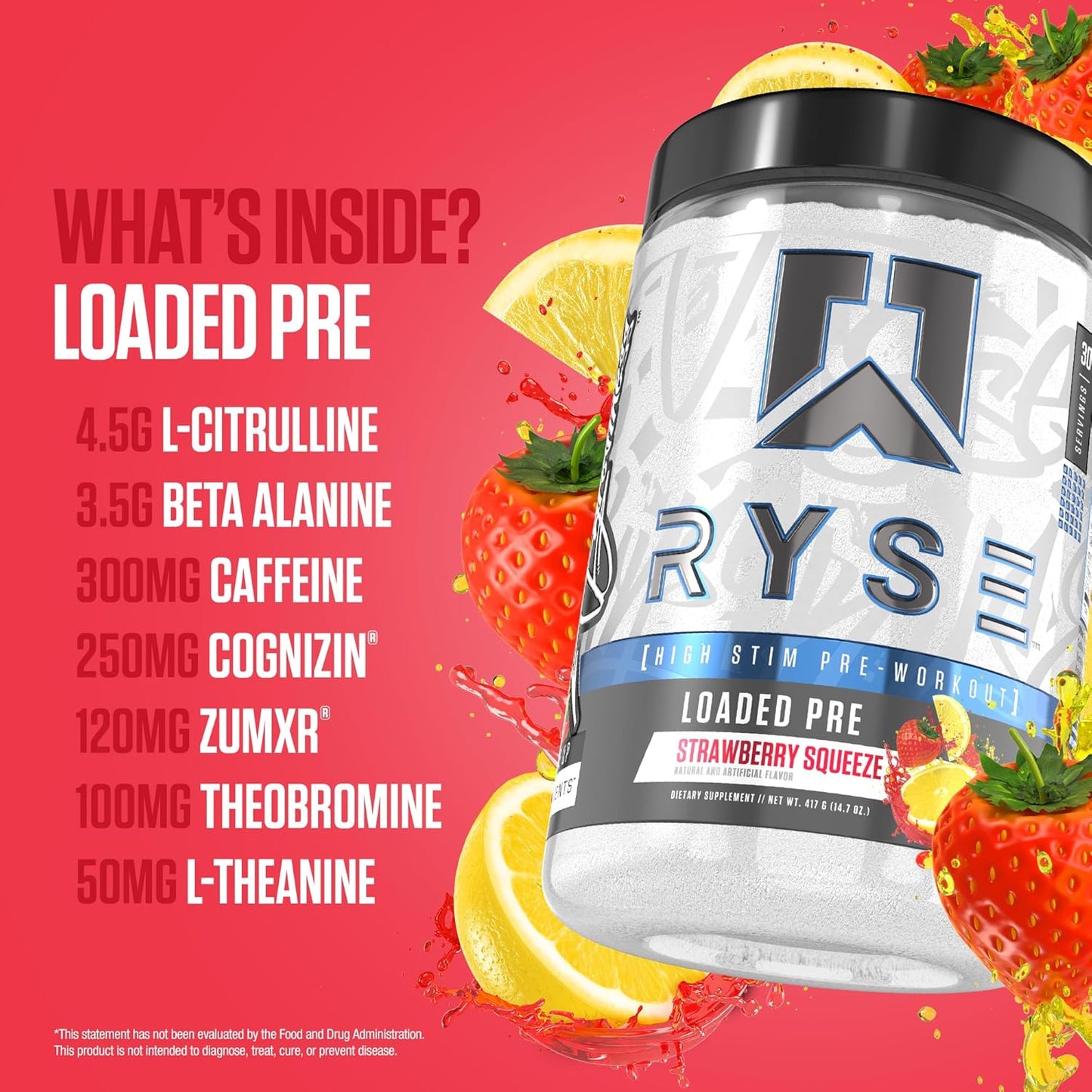 RYSE_Loaded_Pre_Workout_Powder_-_Strawberry_Squeeze_-_Daily_Pre-Workout_for_Men_&_Women_with_390mg_Caffeine,_Beta_Alanine,_and_Citrulline_for_Pump,_Focus,_and_Energy_-_30_Servings