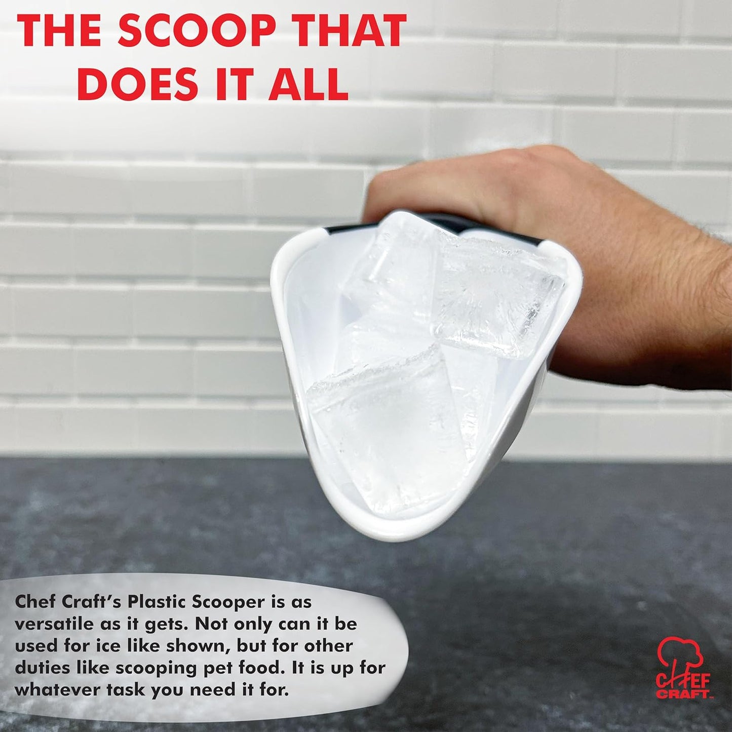 Chef_Craft_Select_Plastic_Scoop,_1_Cup,_White