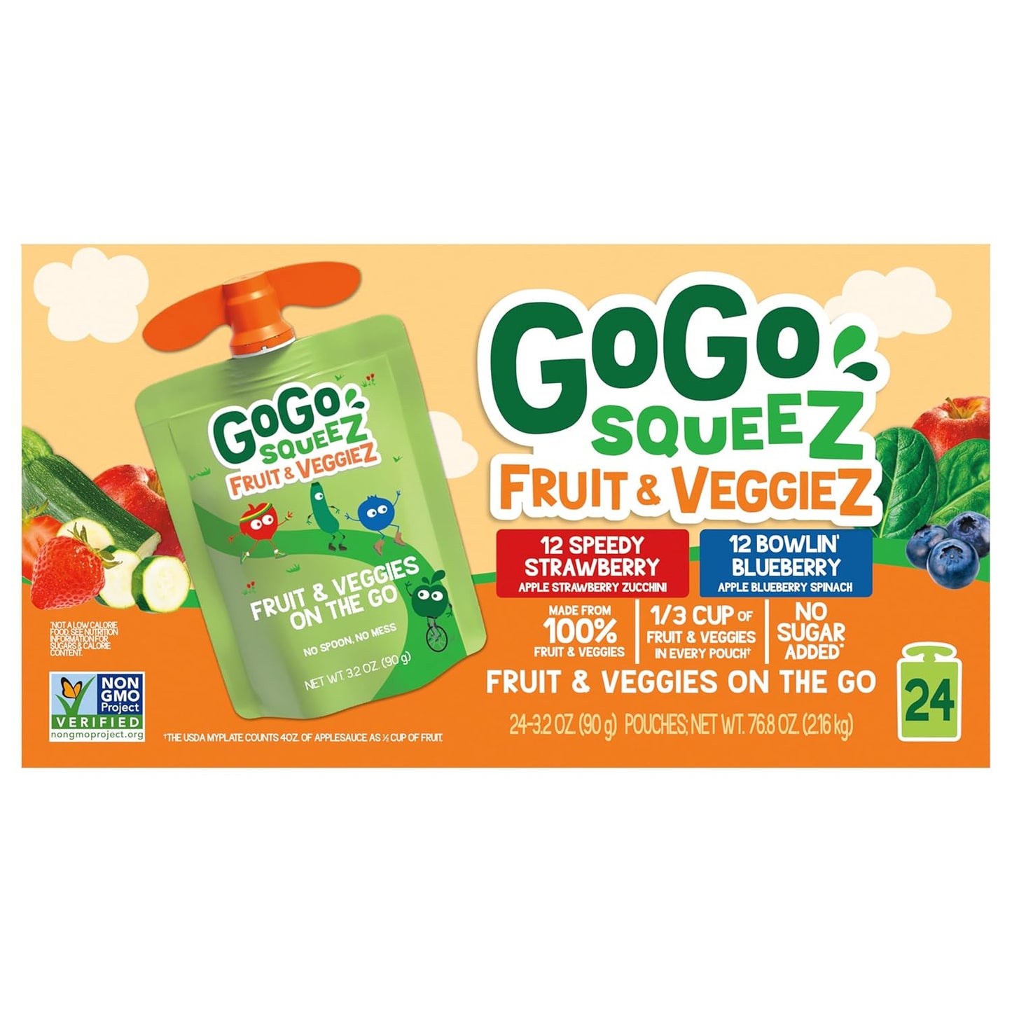 GoGo_squeeZ_Fruit_&_veggieZ_Applesauce_and_Puree_Variety_Pack,_Speedy_Strawberry_and_Bowlin'_Blueberry,_3.2_oz_(Pack_of_24),_Unsweetened_Snacks_for_Kids,_BPA_Free_Pouches