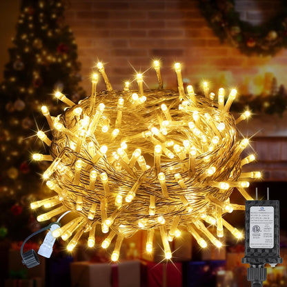 33_FT_100LEDs_Christmas_Lights_Plug_in,Outdoor_Indoor_Connectable_Fairy_Lights_with_Timer_and_8_Modes,Christmas_Tree_Lights_for_Garden_Party_Wedding_Christmas_Decoration(Warm_White)