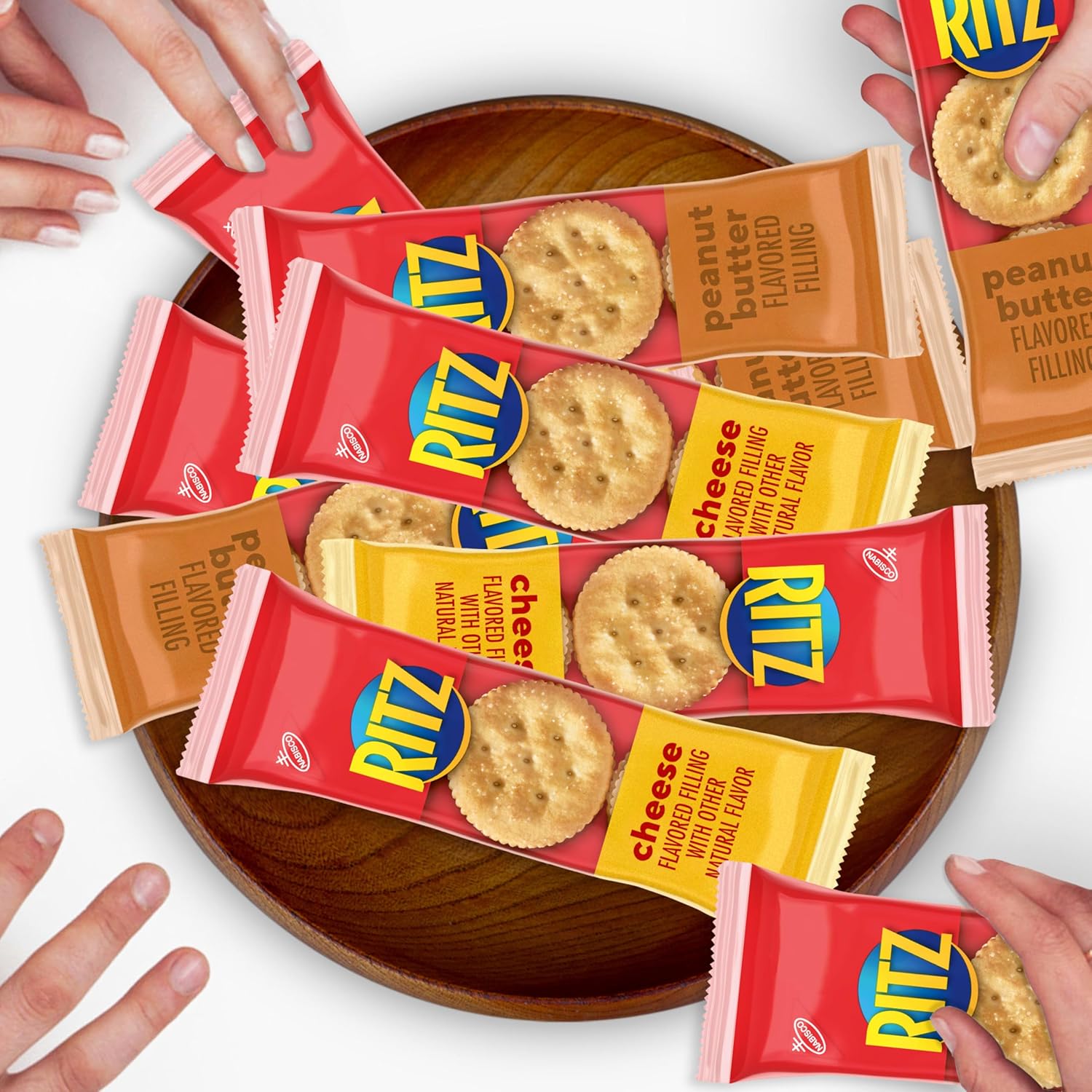 RITZ_Peanut_Butter_and_Cheese_Sandwich_Crackers_Variety_Pack,_Lunch_Snacks,_32_Snack_Packs_(6_Crackers_Per_Pack)