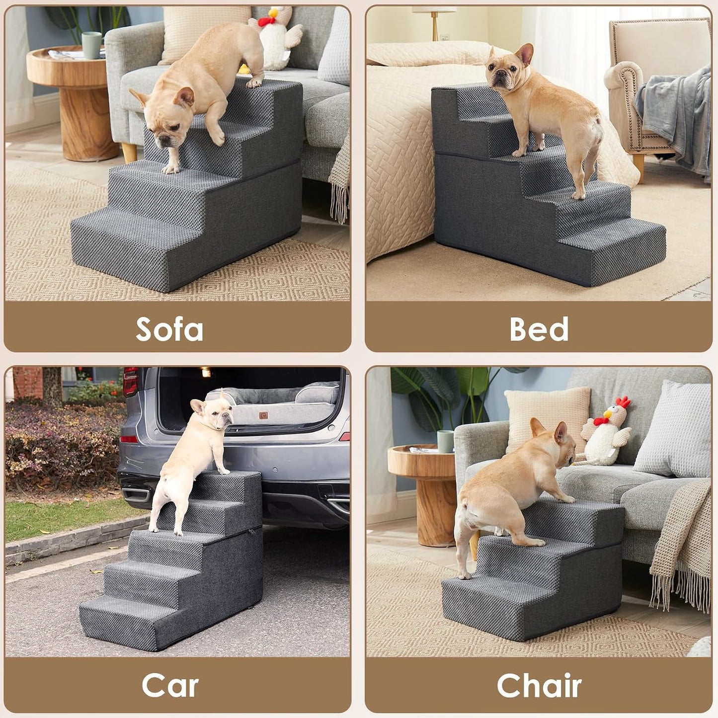 EHEYCIGA_Dog_Stairs_for_Bed_18"_H,_4-Step_Dog_Steps_for_High_Bed,_Pet_Steps_for_Small_Dogs_and_Cats,_Non-Slip_Balanced_Pet_Ramp_Indoor,_Grey