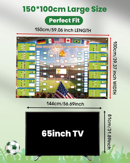 GAMSOD_2026_World_Cup_Schedule_Poster_–_39x59_Inches_Tournament_Bracket_Wall_Chart_with_Reusable_National_Flags_Sticker&_Hooks,_DIY_Predict_Game_Results,_Great_Soccer_Fan_Gift_for_Game_Day_Party