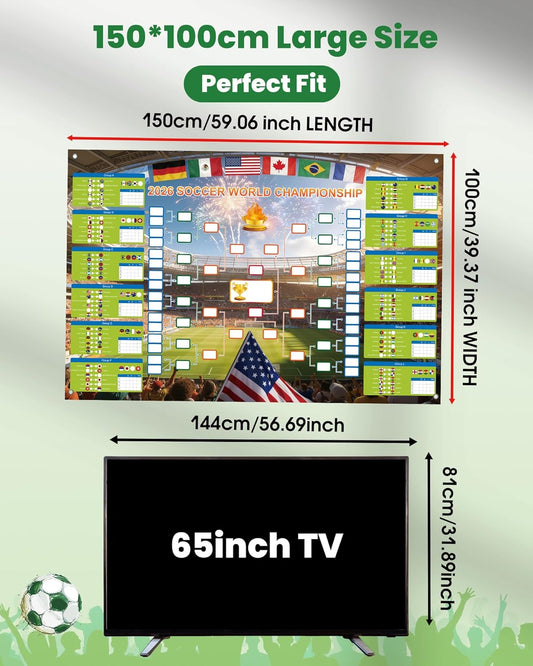 GAMSOD_2026_World_Cup_Schedule_Poster_–_39x59_Inches_Tournament_Bracket_Wall_Chart_with_Reusable_National_Flags_Sticker&_Hooks,_DIY_Predict_Game_Results,_Great_Soccer_Fan_Gift_for_Game_Day_Party