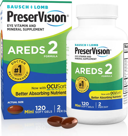 PreserVision_AREDS_2_Eye_Vitamins,_#1_Eye_Doctor_Recommended_Brand,_Lutein_and_Zeaxanthin_Supplement_with_Vitamin_C,_Vitamin_E,_Zinc,_and_Copper,_120_Softgels_(Minigels)