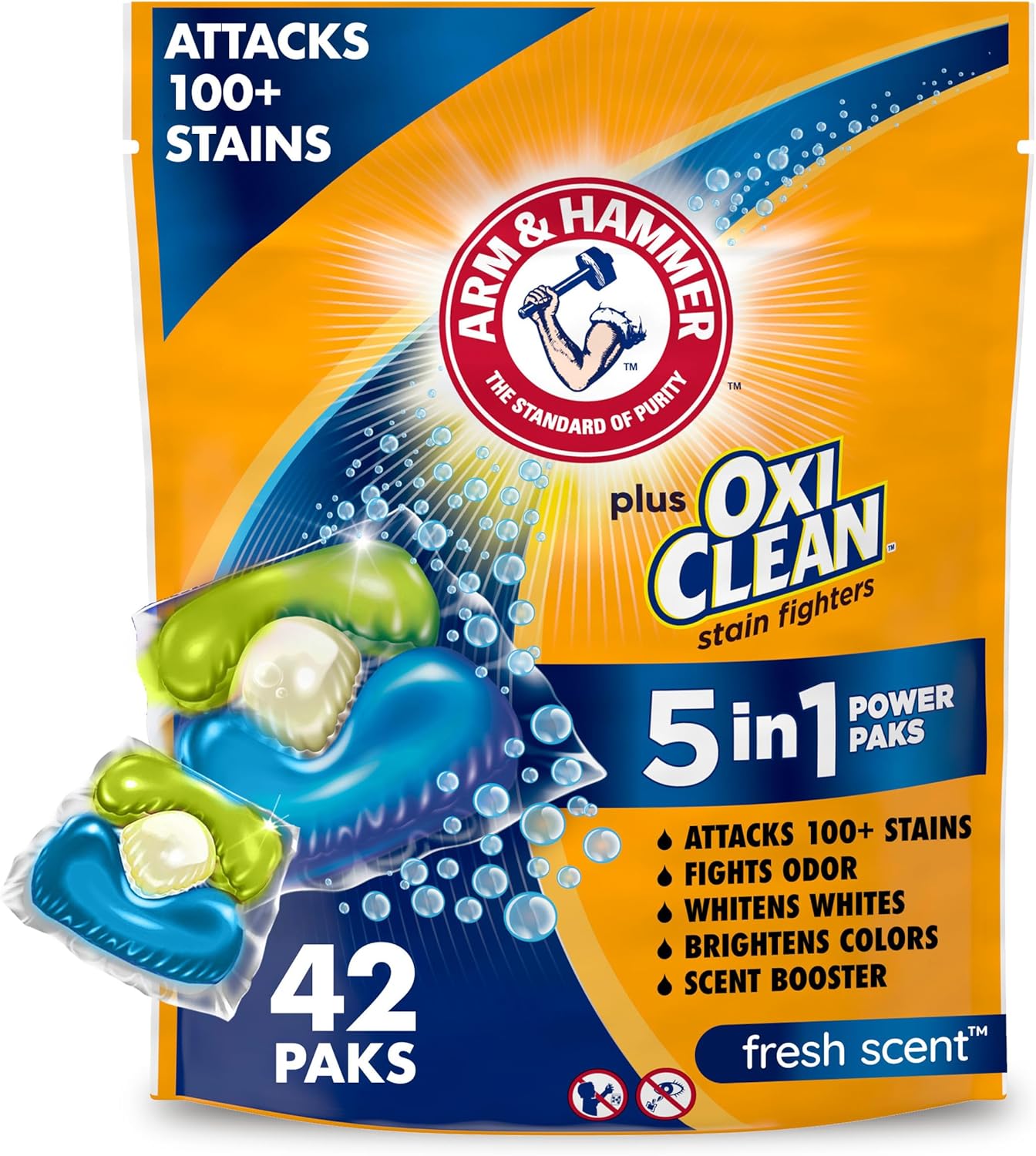 Arm_&_Hammer_Plus_OxiClean_5-in-1_Laundry_Detergent_Power_Paks,_42_Count_(Packaging_may_vary)