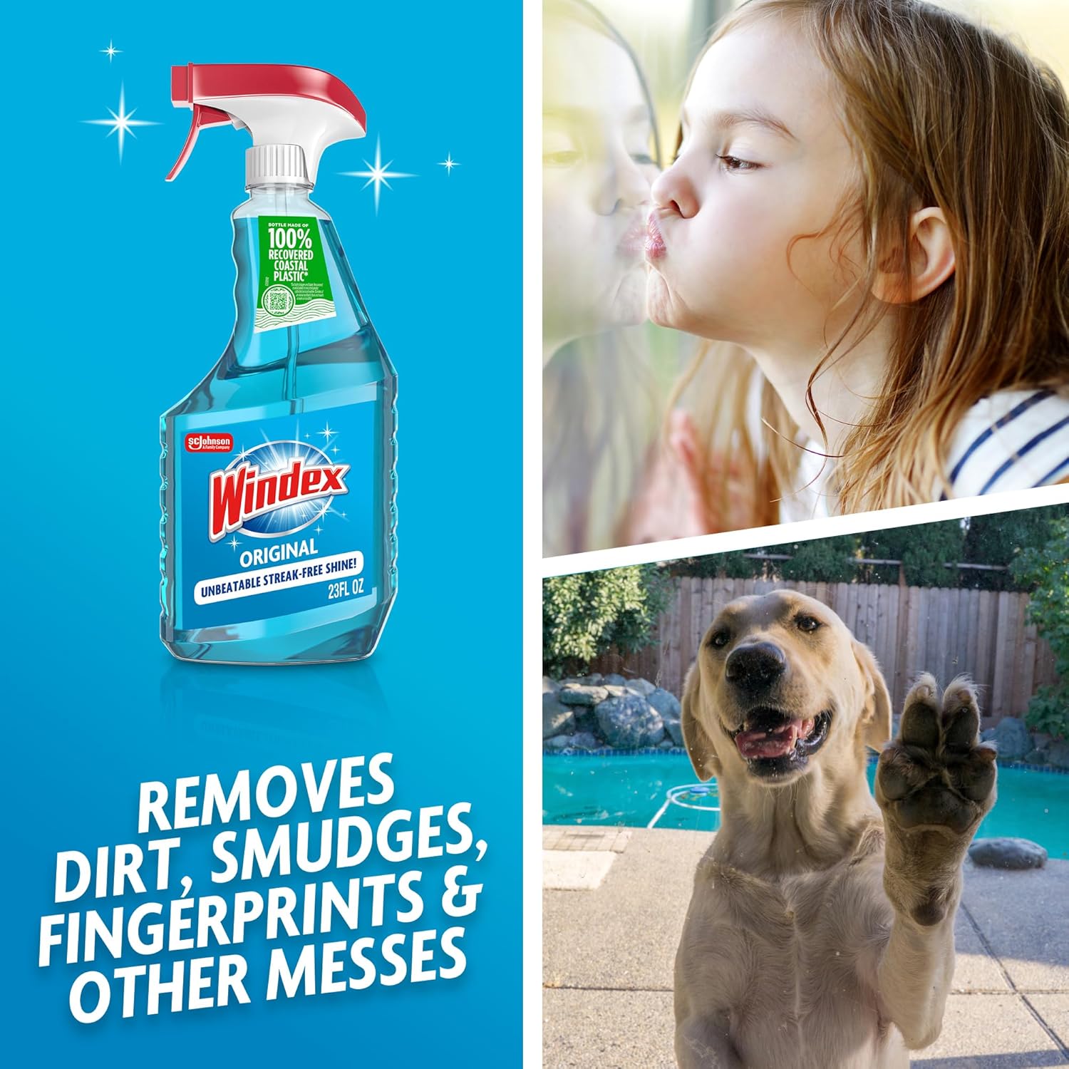 Windex_Glass_and_Window_Cleaner_Spray_Bottle,_Packaging_Designed_to_Prevent_Leakage_and_Breaking,_Surface_Cleaning_Spray,_Original_Blue_Scent,_23_Fl_Oz