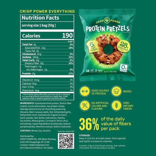 CRISP_POWER_Protein_Pretzels,_Variety_Pack_With_Sea_Salt,_Sesame,_&_Everything,_Up_To_28G_Protein,_High_Protein_Snack,_High_Fiber,_Low_Carb_Crunchy_Pretzel_Snacks,_No_Added_Sugar,_1.75_oz_Bags,_6_Pack,_Vegan,_Keto