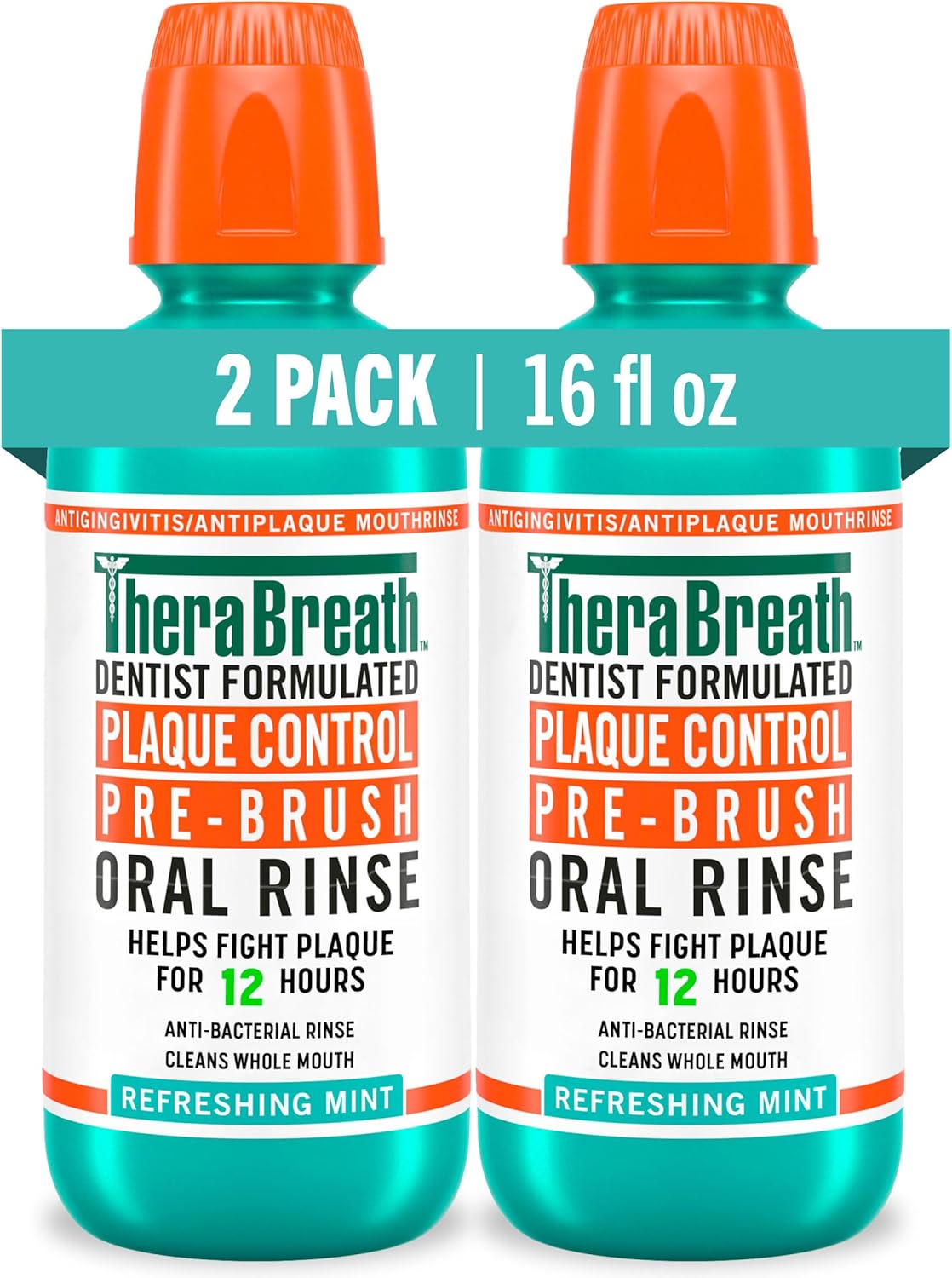 TheraBreath_Plaque_Control_Pre-Brush_Oral_Rinse,_Refreshing_Mint_Flavor,_Antigingivitis_and_Antiplaque_Rinse,_Dentist_Formulated,_Alcohol_Free,_16_Fl_Oz_(Pack_of_2)