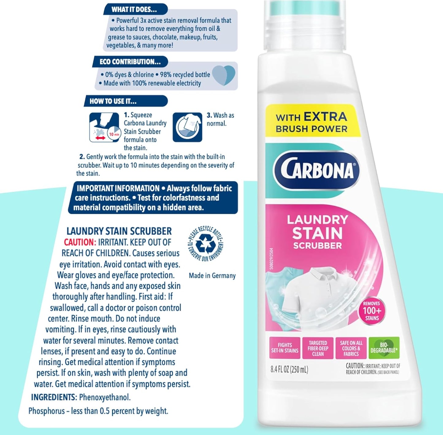 Carbona_Laundry_Stain_Scrubber_&_Remover_(8.4_Fl_Oz),_Extra-Strength_Bio-Enzyme_Formula,_Brush-Top_Applicator_for_Fiber-Deep_Clean,_Fast_&_Easy