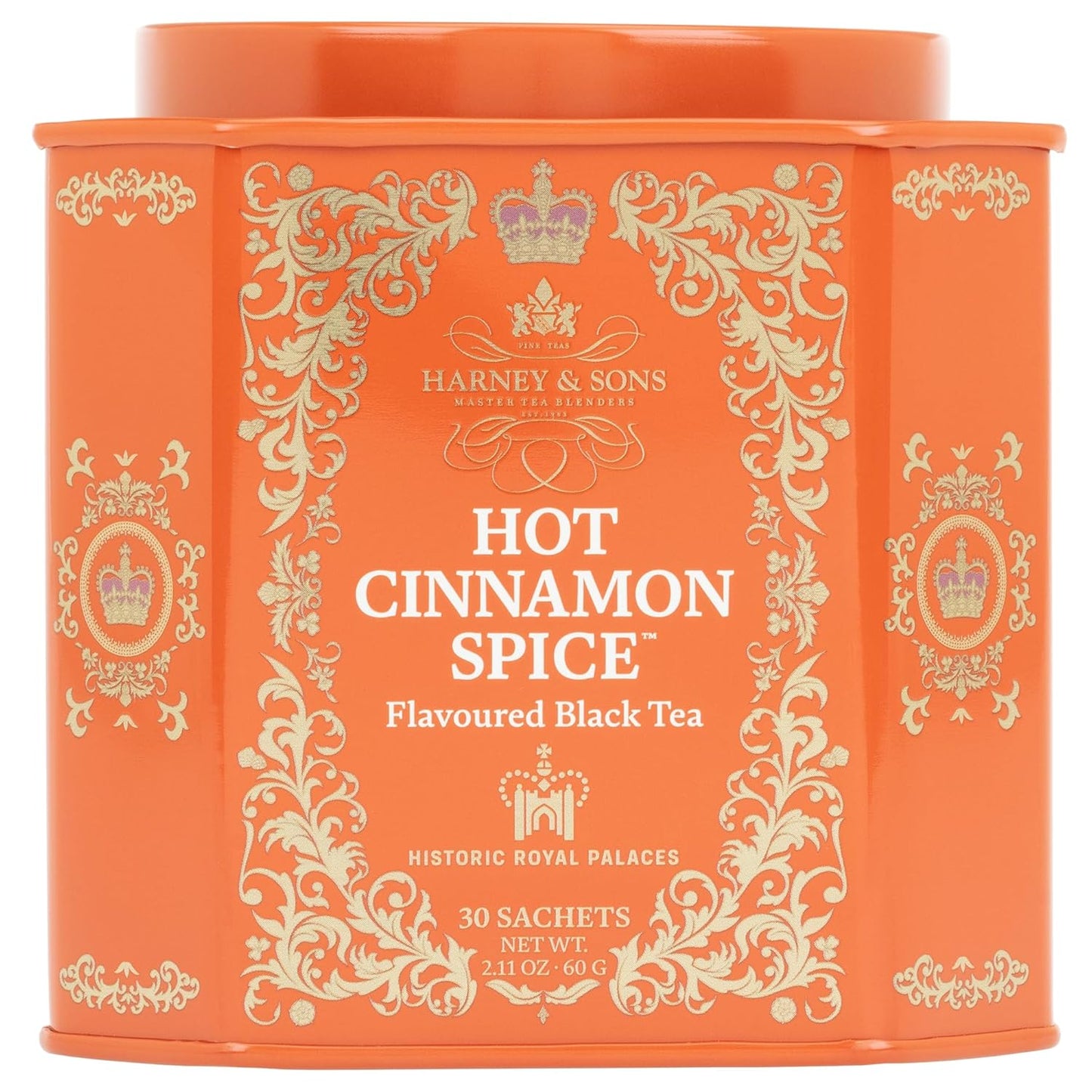 Harney_&_Sons_Hot_Cinnamon_Spice_Tea_Tin_-_Black_Tea_with_Orange_&_Sweet_Clove_-_2.67_Ounces,_30_Sachets