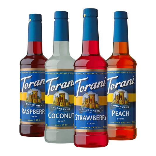 Torani_Sugar_Free_Flavored_Drink_Syrup_Soda_Flavors_Variety_Pack,_Raspberry,_Coconut,_Strawberry_&_Peach,_25.4_fl_oz,_(Set_of_4)