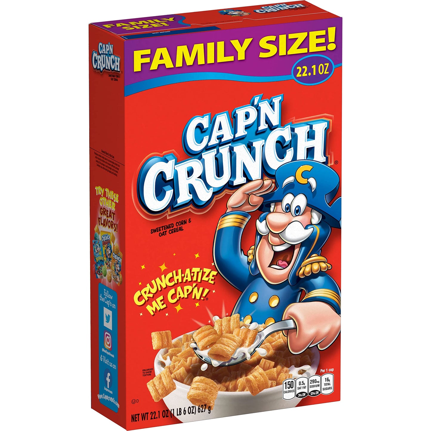 Cap&amp;#39;n Crunch Cereal, Original, 22.1oz Box