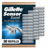 Gillette Sensor Excel Men's Razor Blade Refills, 30 Count