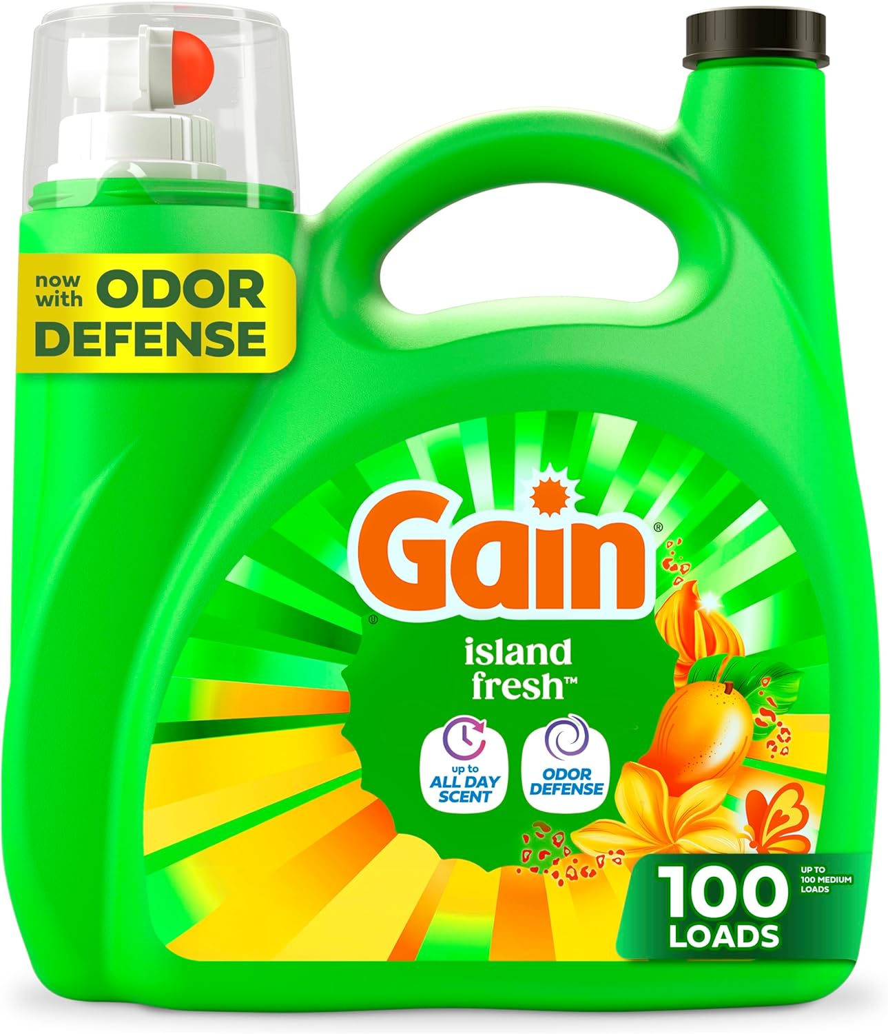 Gain_Liquid_Laundry_Detergent_with_Odor_Defense,_Island_Fresh_Scent,_Laundry_Soap_For_HE_Washing_Machines,_154_fl_oz,_107_Loads_(Packaging_May_Vary)