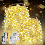 200 LED 67Ft Fairy Lights Battery Operated with Remote，Waterproof String Lights for Indoor & Outdoor,8 Modes Christmas Lights for Christmas Tree,Bedroom, Party,Wedding Decor