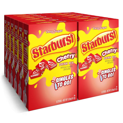 Starburst_Singles_To_Go_Powdered_Drink_Mix_&_Just_Add_Water_-12_Boxes_with_6_Packets_Each_72_Total_Servings_(Sugar_Free),_Cherry,_7.08_Oz