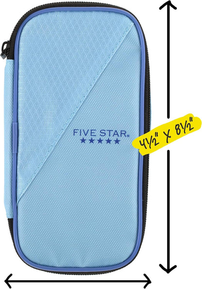 Five_Star_Pencil_Pouch,_Pen_Case,_High-Capacity_Zipper_Pouch,_Storage_Organizer_for_School_Supplies_Earbuds_Chargers_Cables_Makeup,_Blue/Denim_(500212F-ECM)